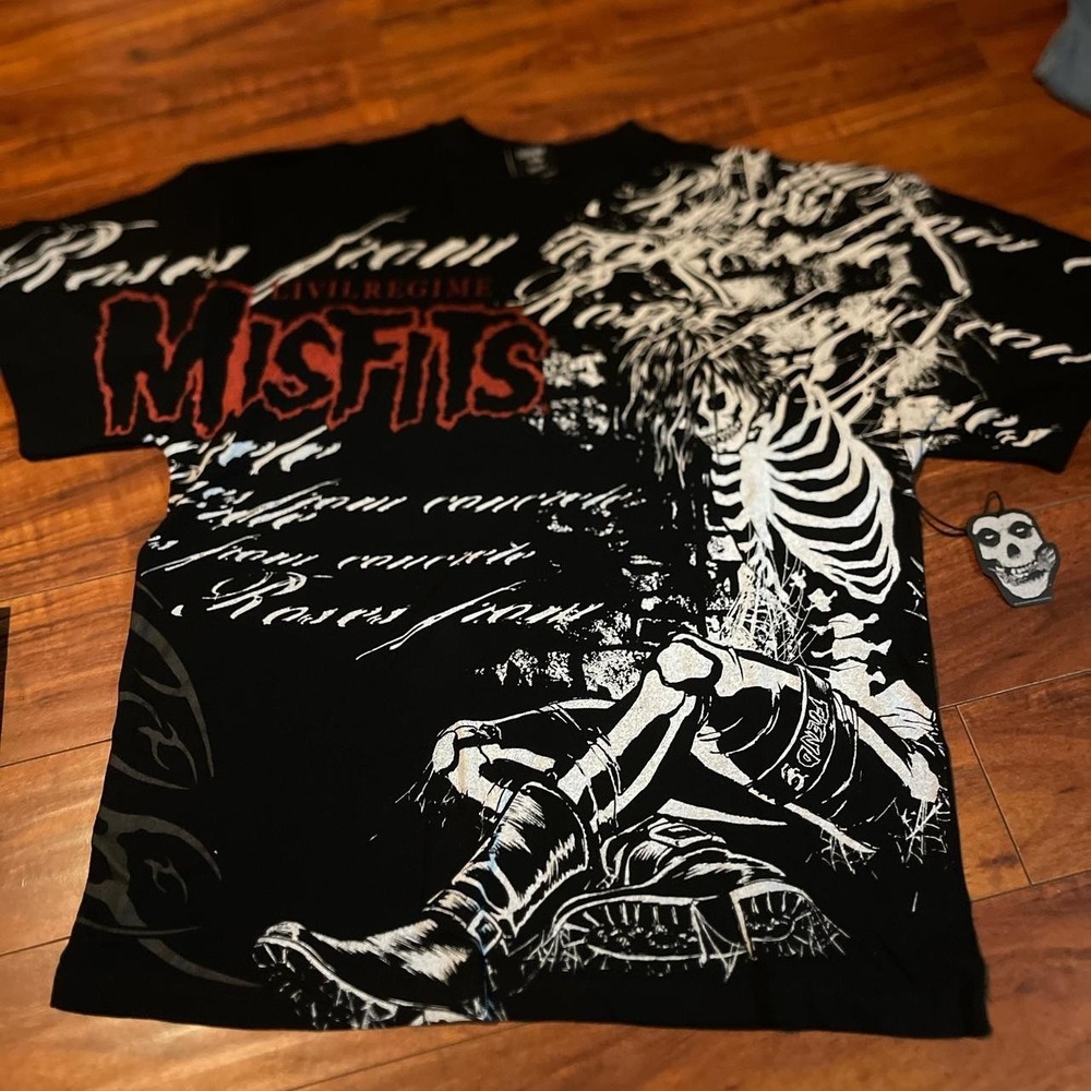 Civil Regime Misfits Rose Fiend Dungeon Tee In Black Size M Oversized